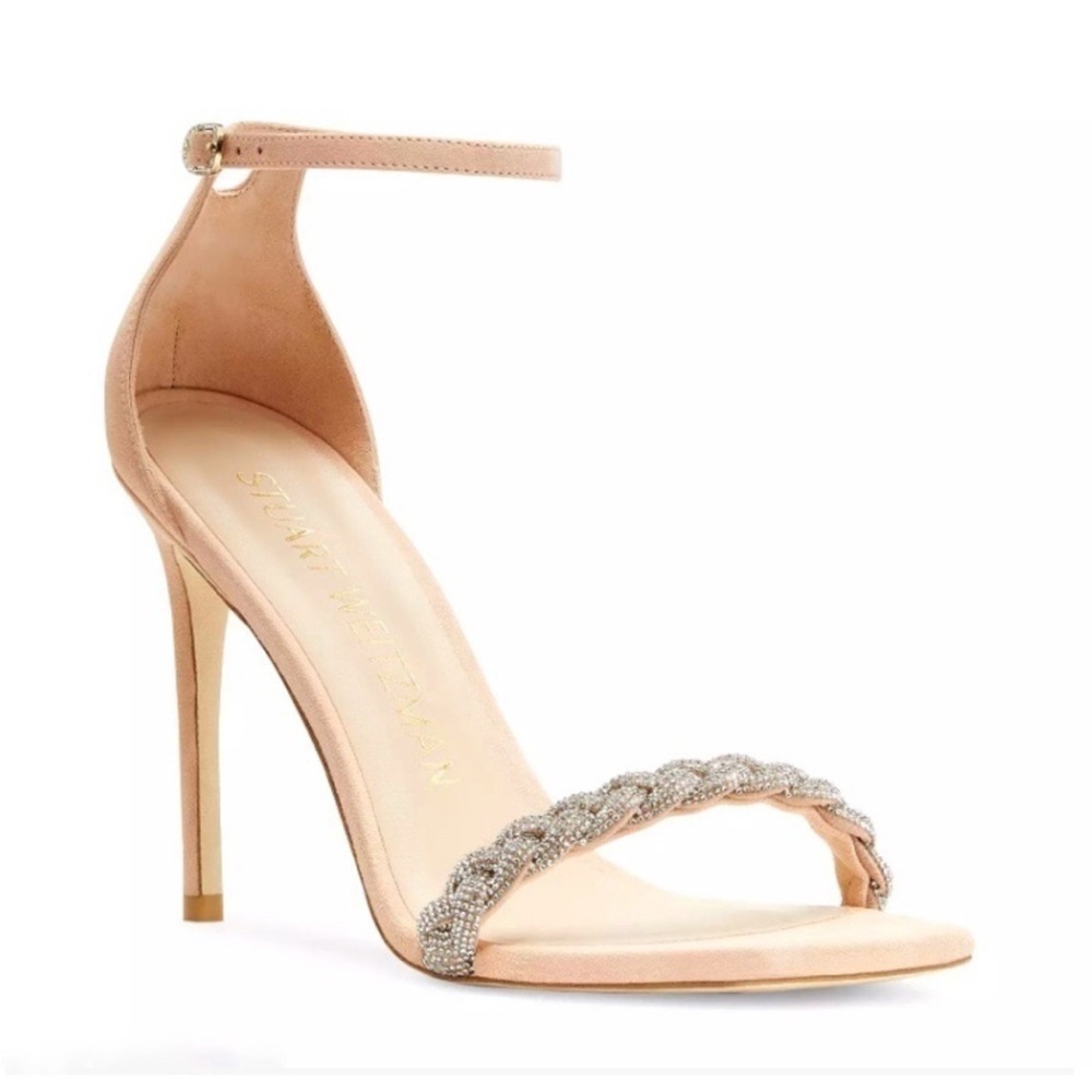 STUART WEITZMAN NUDISTCURVE HIGHSHINE SANDAL Size 5.5